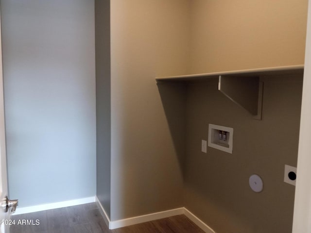 laundry area with washer hookup and dark wood-type flooring