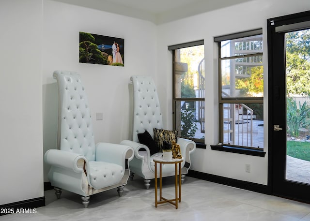 sitting room with baseboards