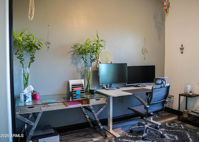 office with wood finished floors