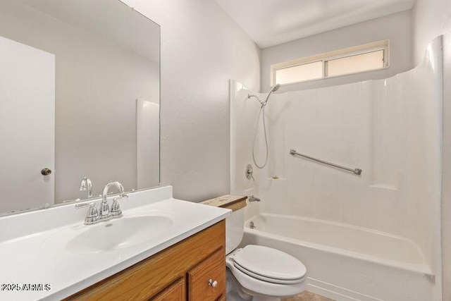 10448 W Caron Dr, Sun City, AZ 85351 - bathroom featuring vanity, toilet, and tub / shower combination