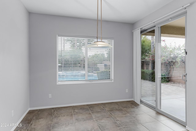 view of unfurnished dining area