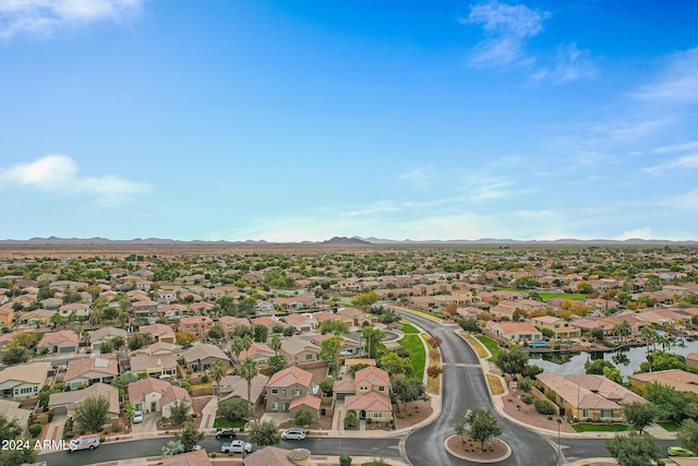 bird's eye view featuring a mountain view