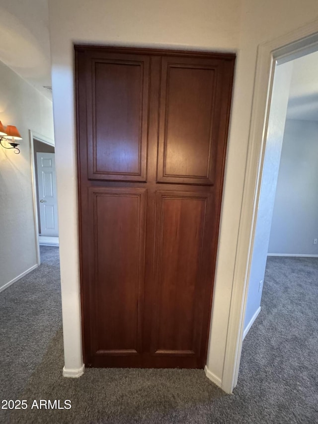interior details featuring carpet flooring and baseboards