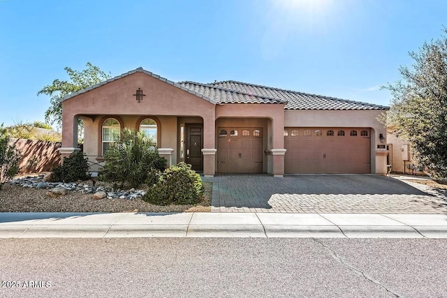 view of front of house with a garage