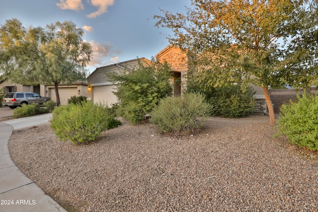 view of front of house with a garage