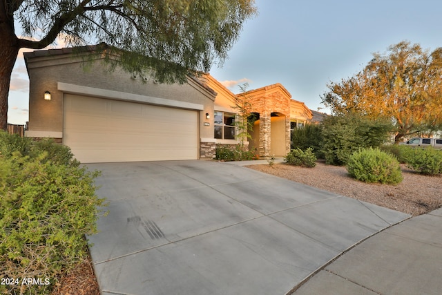 view of front of home featuring a garage