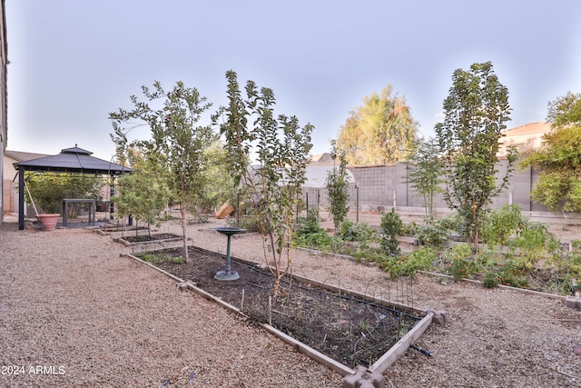 view of yard with a gazebo