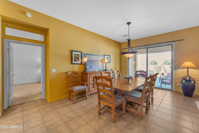 view of tiled dining area