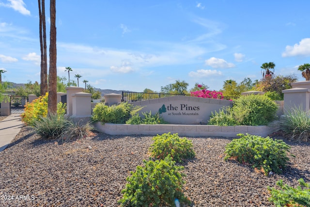 view of community sign