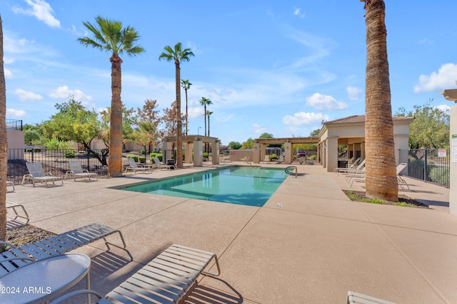 view of pool with a patio area