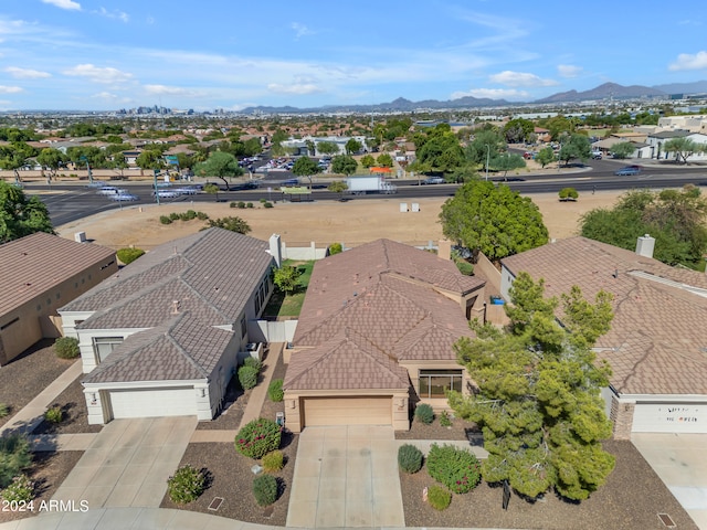 bird's eye view with a mountain view