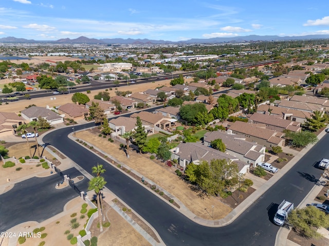 drone / aerial view with a mountain view