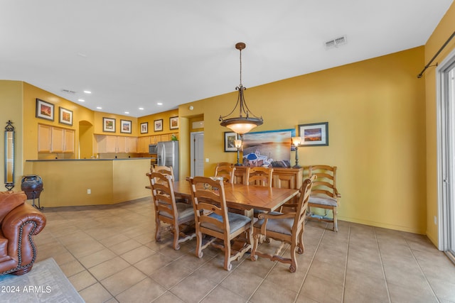 view of tiled dining room