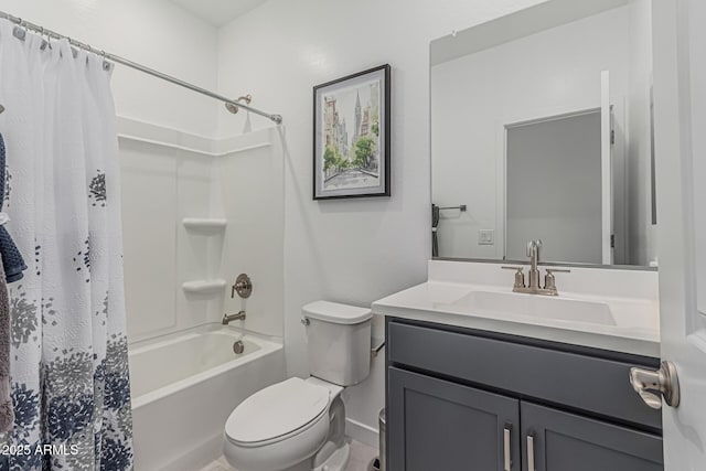 16877 W Butler Ave, Waddell, AZ 85355 - bathroom featuring toilet, vanity, and shower / tub combo with curtain