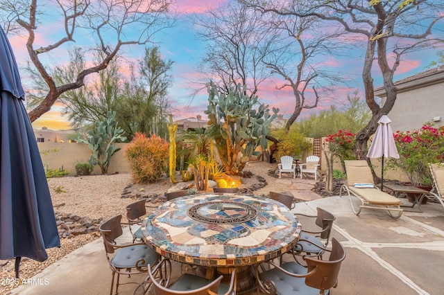 view of patio with a fenced backyard