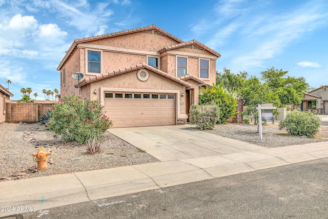 view of front of home with a garage