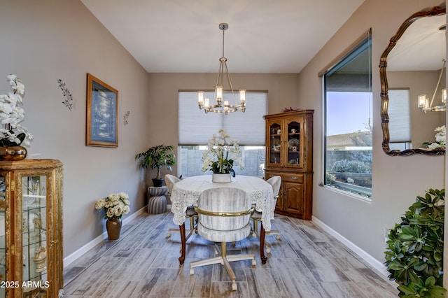 dining room with an inviting chandelier