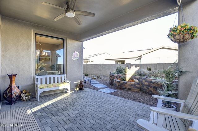 view of patio / terrace with ceiling fan