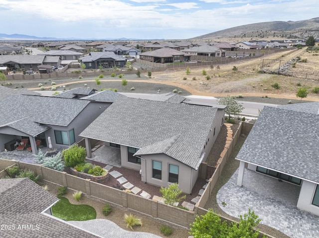 drone / aerial view with a mountain view