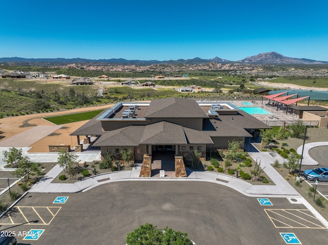 aerial view featuring a mountain view