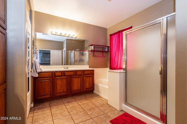 bathroom featuring vanity and tile patterned floors