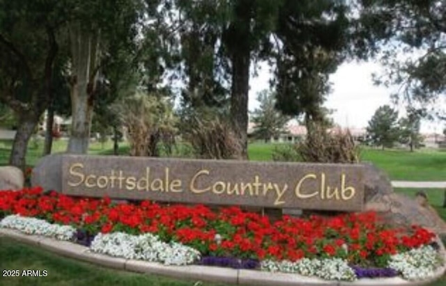 view of community sign