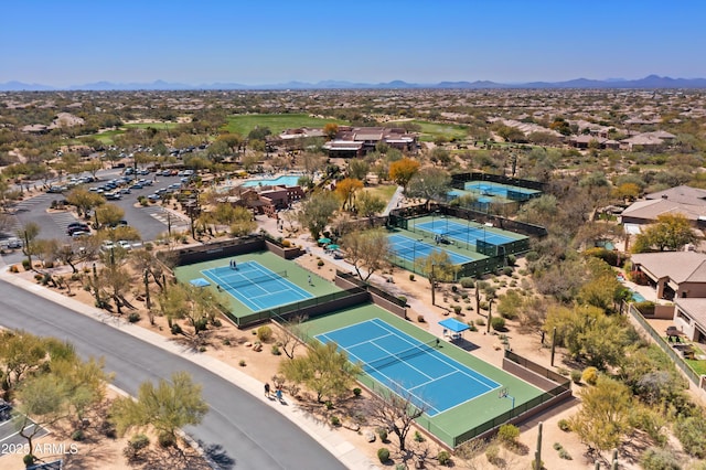 aerial view featuring a mountain view