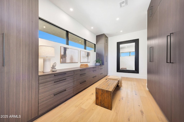 hall featuring light wood-type flooring