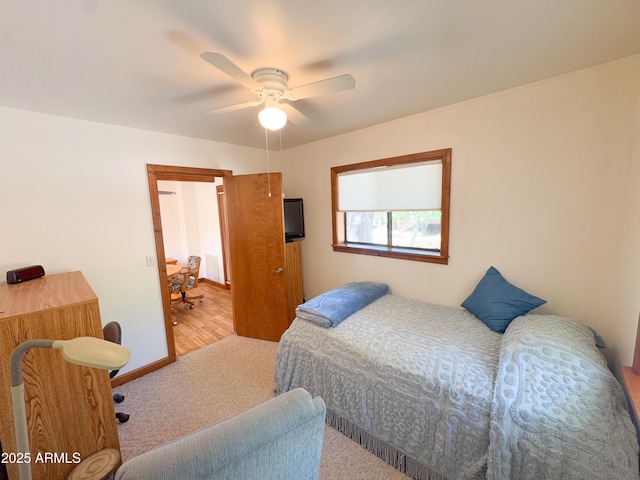 17410 S Peyote Dr, Munds Park, AZ 86017 - bedroom with carpet flooring and ceiling fan