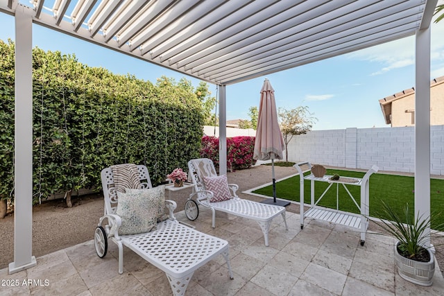 view of patio with a pergola