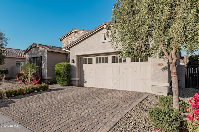 view of front of house with a garage