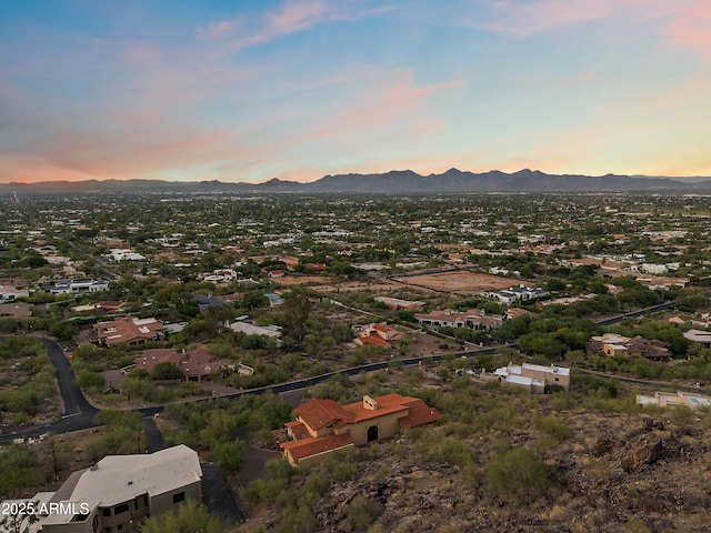 6349 E Hummingbird Ln, Paradise Valley, AZ 85253 - aerial overview of property's location featuring a mountainous background