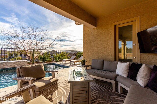 view of patio / terrace with an outdoor hangout area