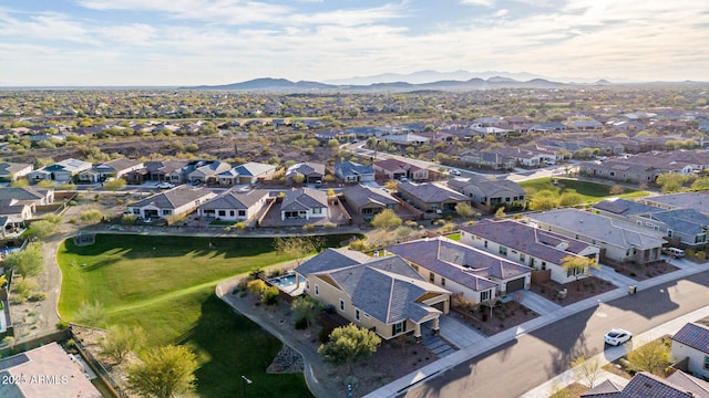 aerial view with a mountain view