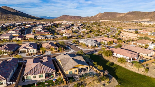 aerial view with a mountain view