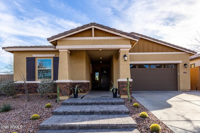 view of front of home with a garage