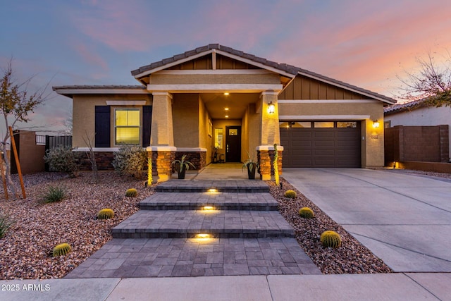 craftsman-style house with a garage