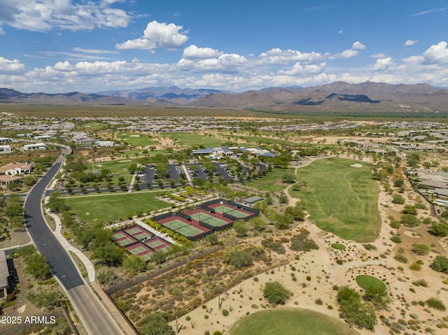 birds eye view of property featuring a residential view and a mountain view