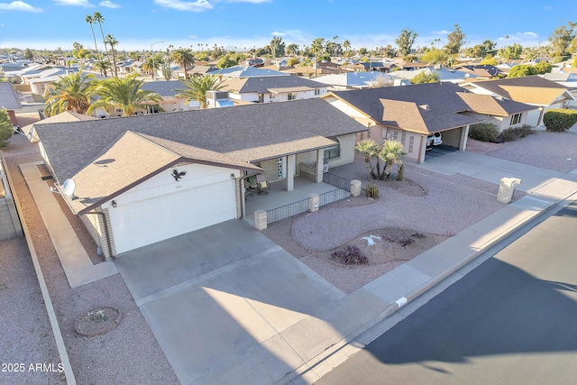 bird's eye view with a residential view