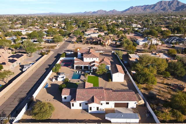10125 E Cortez Dr, Scottsdale, AZ 85260 - aerial view of property and surrounding area with nearby suburban area and a mountain backdrop