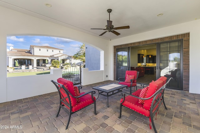 10125 E Cortez Dr, Scottsdale, AZ 85260 - view of patio with ceiling fan and a gate