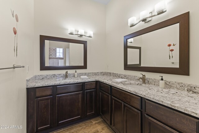 10125 E Cortez Dr, Scottsdale, AZ 85260 - full bath with double vanity and wood finished floors