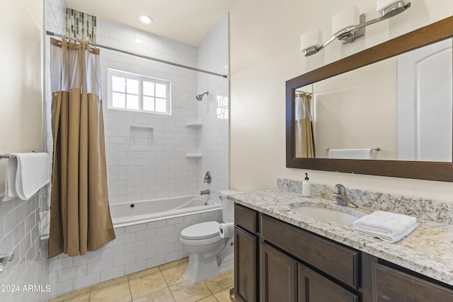 10125 E Cortez Dr, Scottsdale, AZ 85260 - full bath with vanity, tiled shower / bath, and tile patterned floors