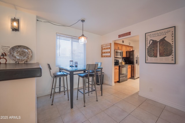 view of tiled dining room