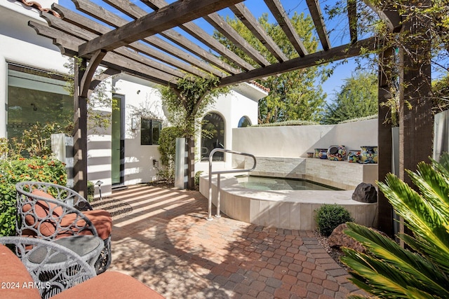 view of patio / terrace featuring a pergola