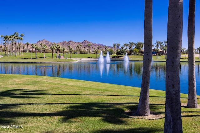 property view of water featuring a mountain view