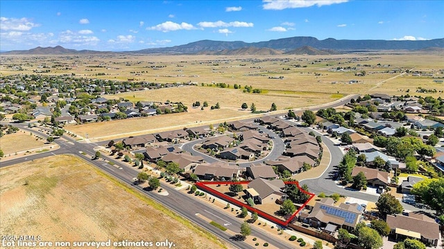 aerial view with a mountain view