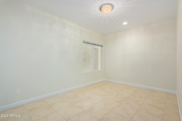 view of tiled spare room