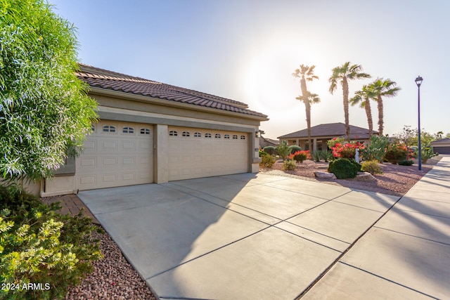 view of front facade with a garage