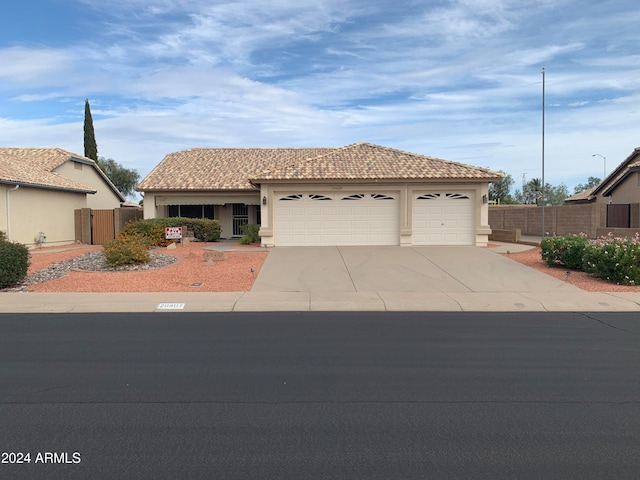 view of front of house with a garage